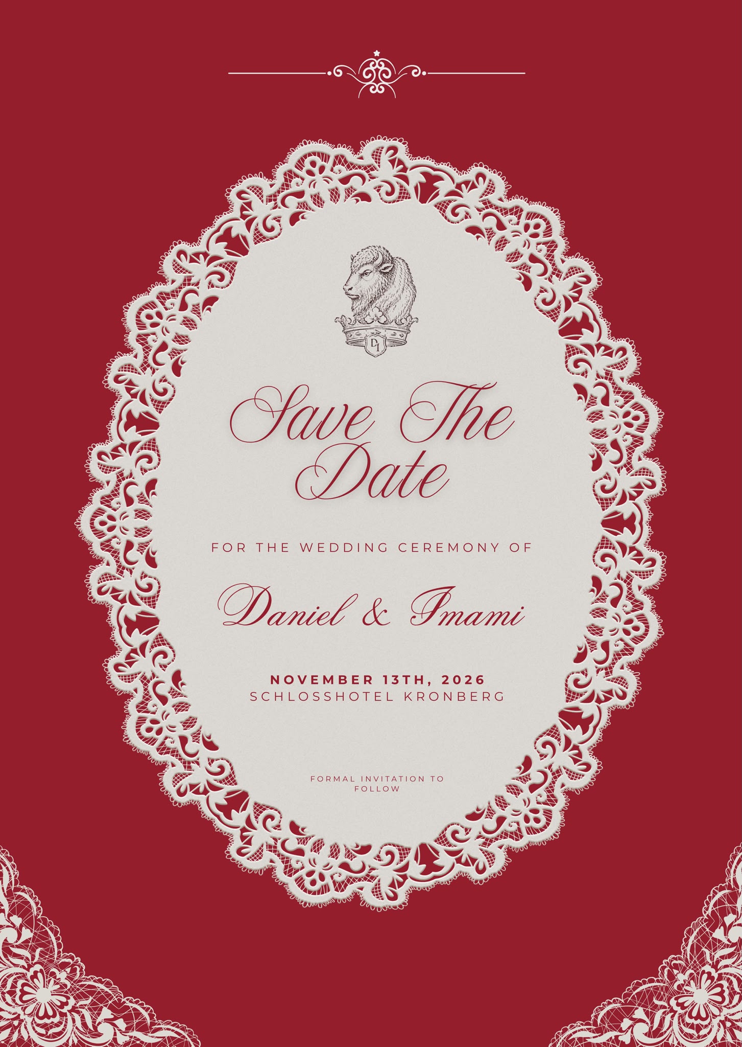 Save The Date — Daniel & Imami, 13 November 2026